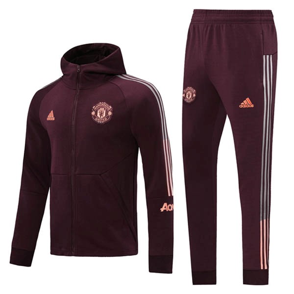 Chaqueta Con Capucha Manchester United 2020/21 Borgona